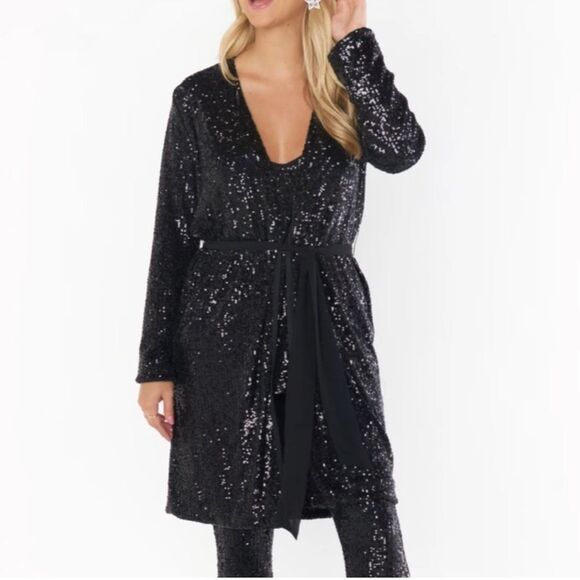 Show Me Your MuMu Encore Duster Midnight Glitz Sequins‎  size large NWT - Picture 1 of 15